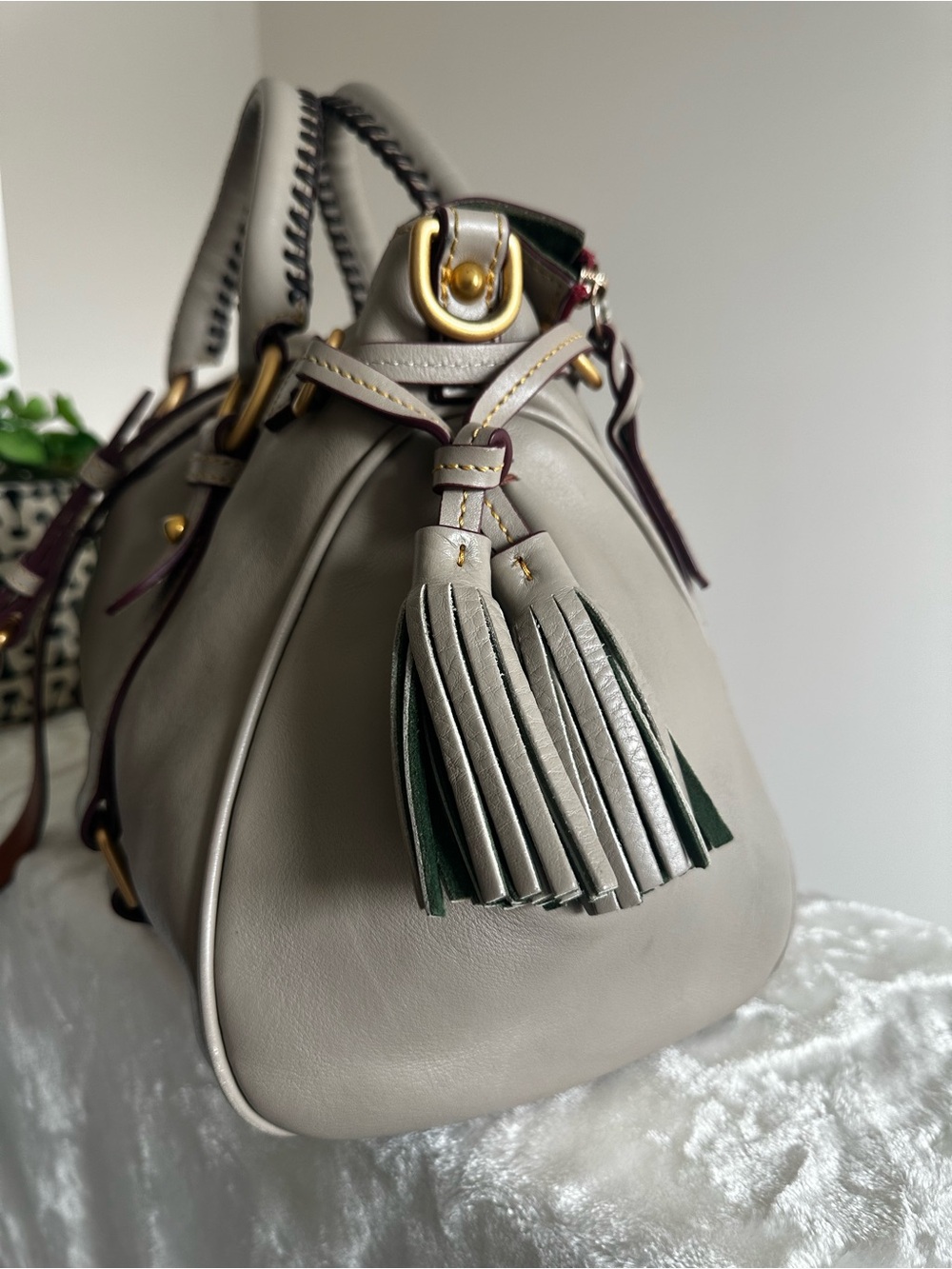 Dooney & Bourke Taupe Florentine Satchel EUC - Picture 8 of 16